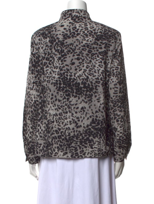 Hucke Animal Print Long Sleeve Button-Up Top
