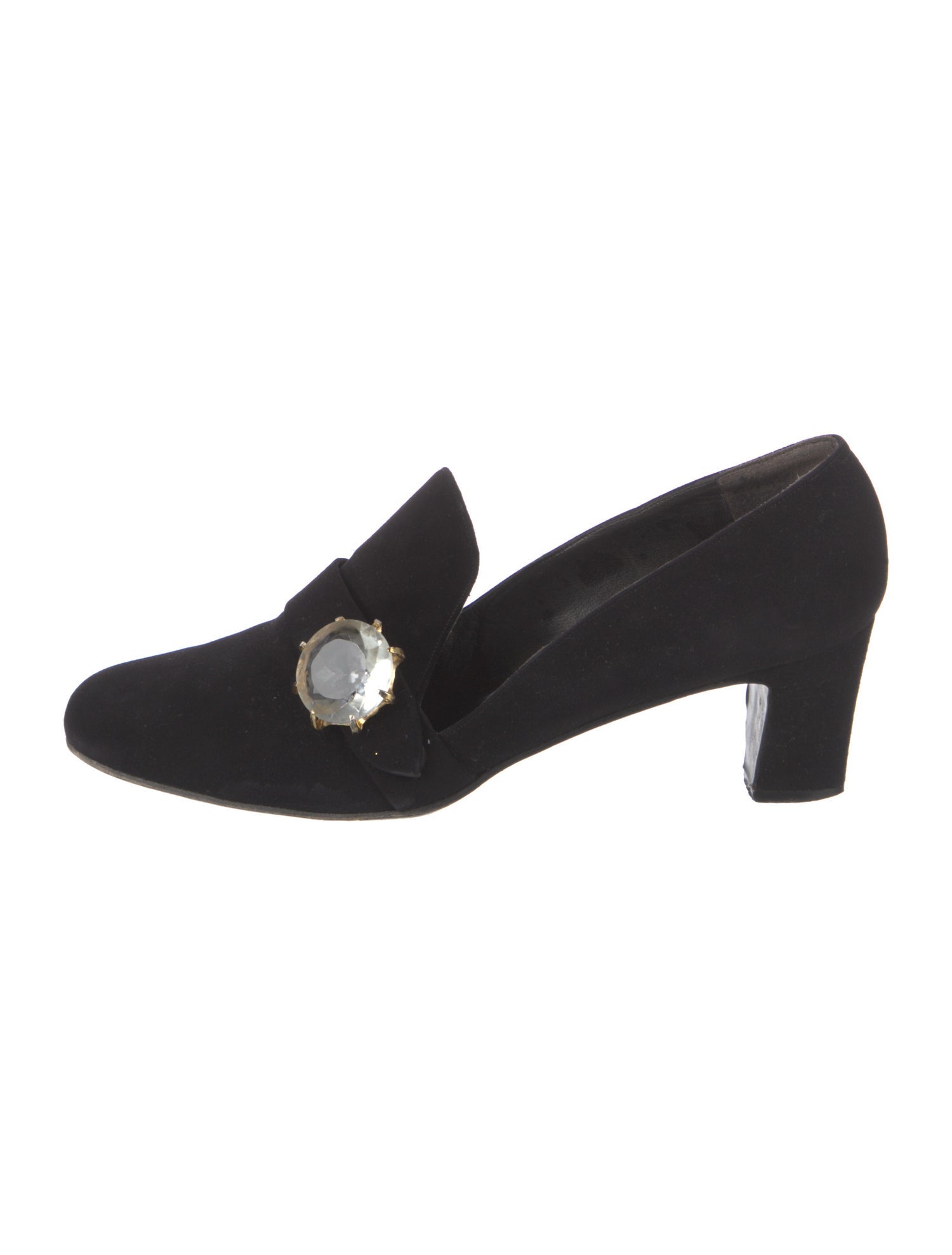 Herbert Levine Suede Crystal Embellishments Pumps