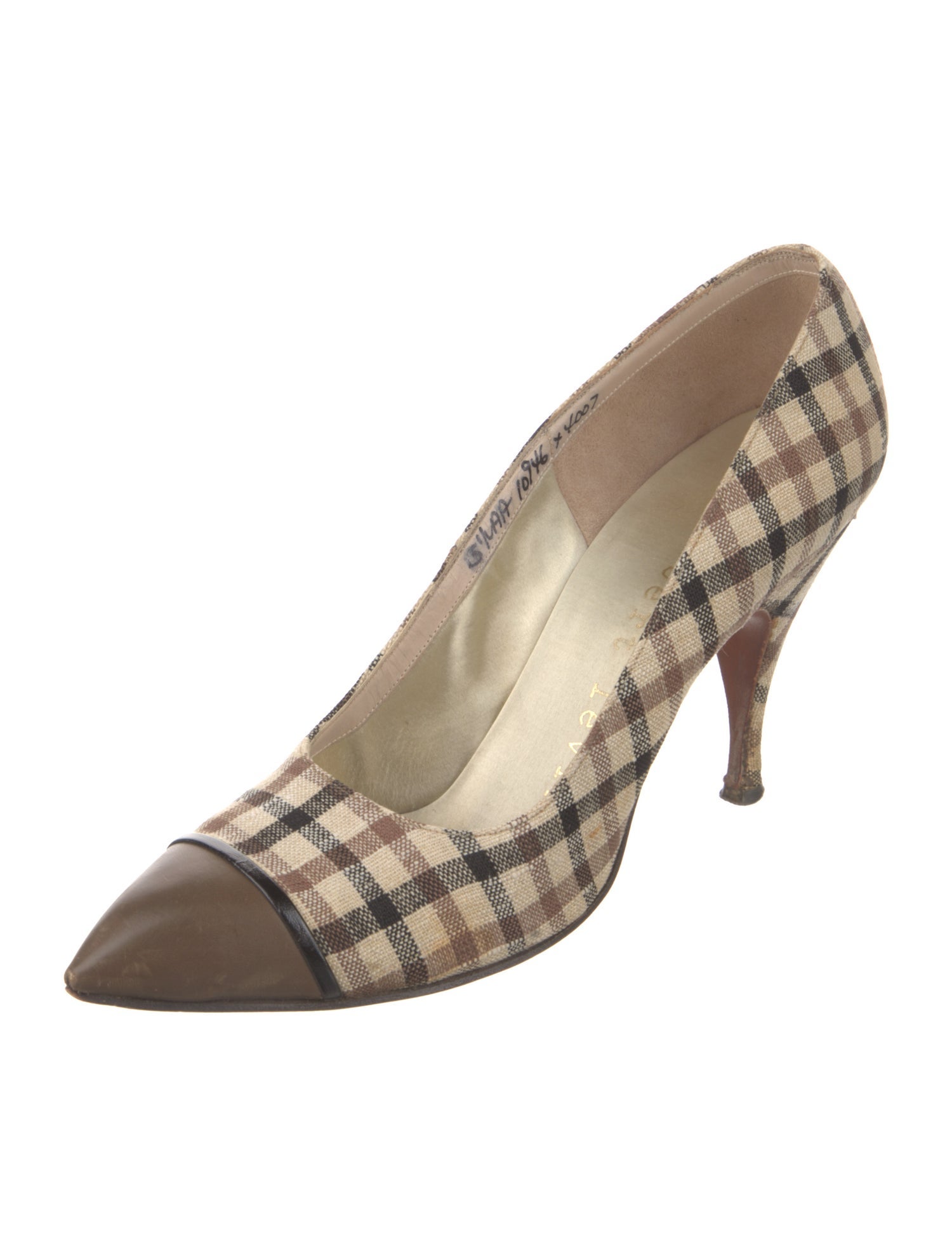 Herbert Levine Plaid Print Pumps