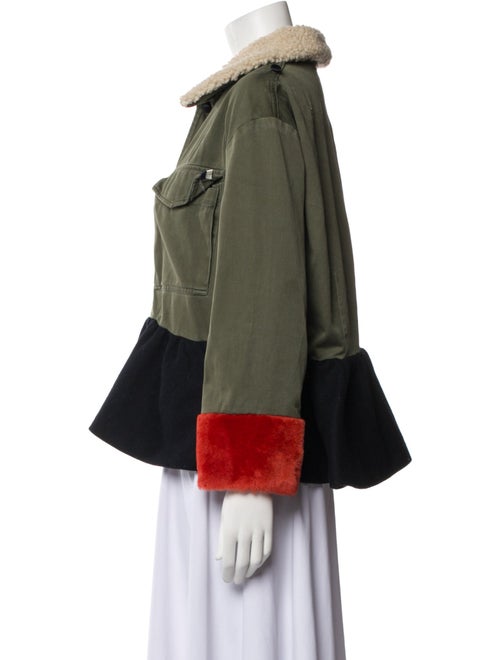 Harvey Faircloth Colorblock Pattern Fur Jacket