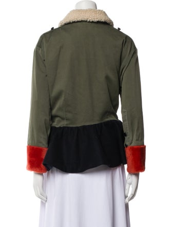 Harvey Faircloth Colorblock Pattern Fur Jacket