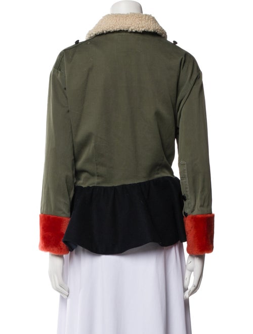 Harvey Faircloth Colorblock Pattern Fur Jacket