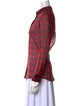 Harvey Faircloth Plaid Print Long Sleeve Button-Up Top