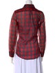 Harvey Faircloth Plaid Print Long Sleeve Button-Up Top