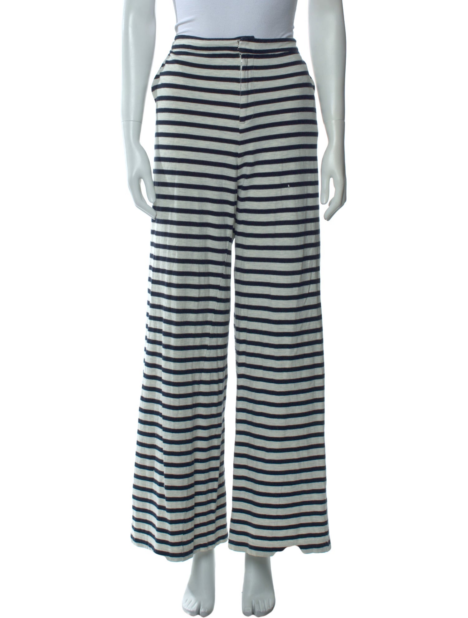 Harvey Faircloth Striped Wide Leg Pants