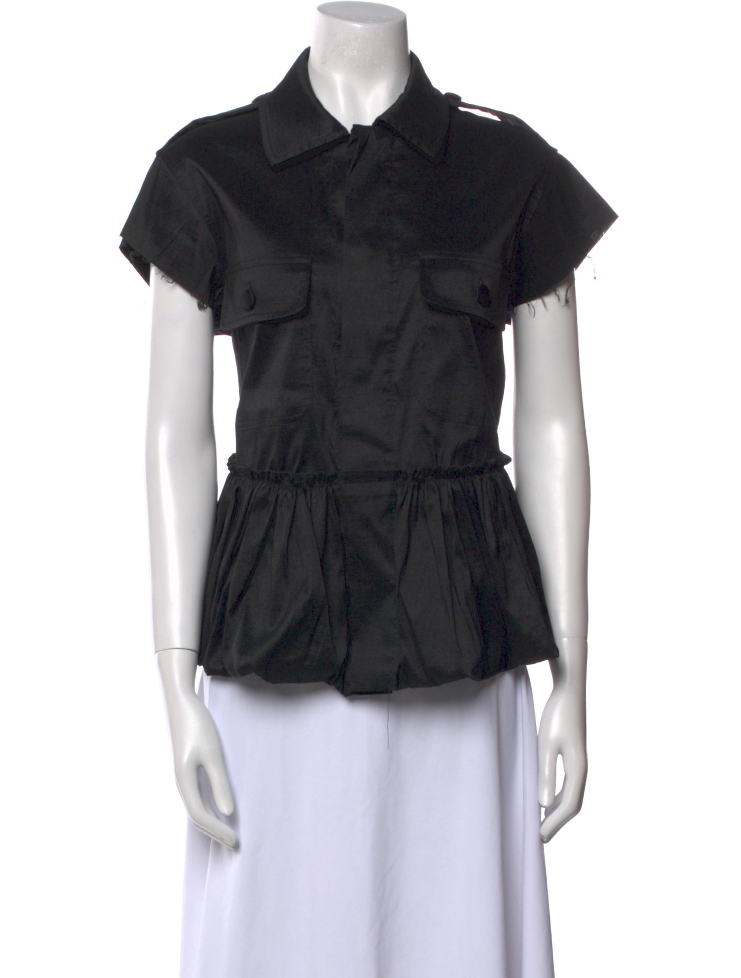 Harvey Faircloth Short Sleeve Button-Up Top