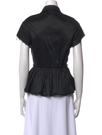 Harvey Faircloth Short Sleeve Button-Up Top