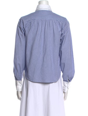 Harvey Faircloth Striped Long Sleeve Button-Up Top