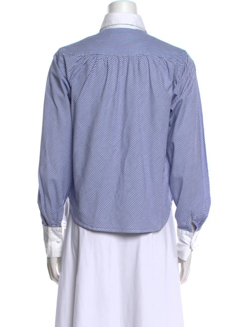 Harvey Faircloth Striped Long Sleeve Button-Up Top