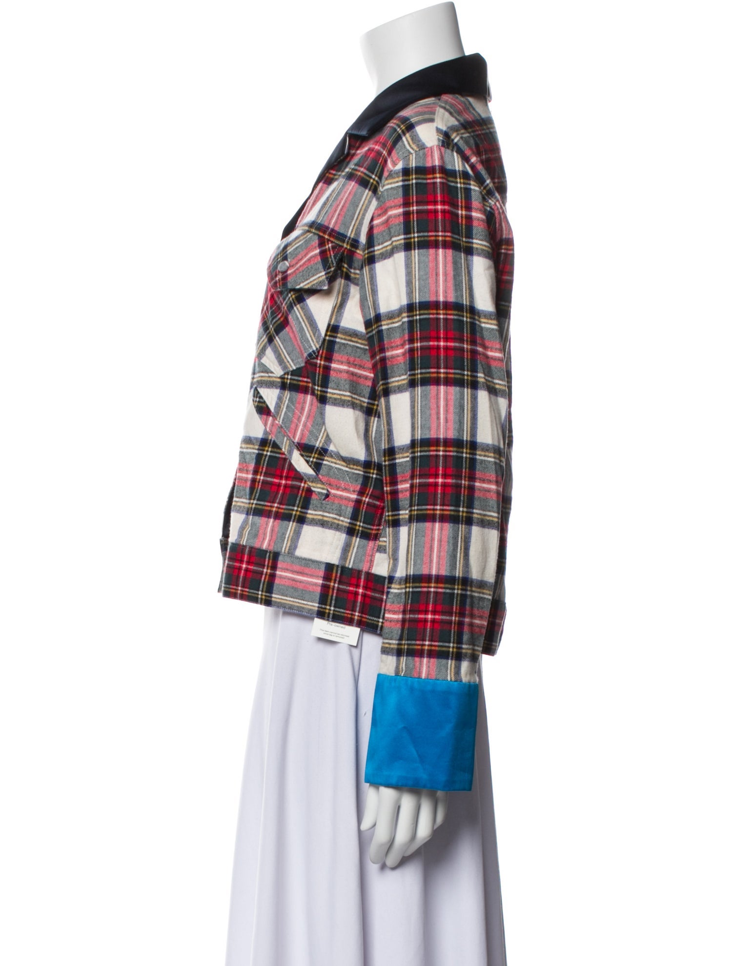 Harvey Faircloth Plaid Print Long Sleeve Button-Up Top