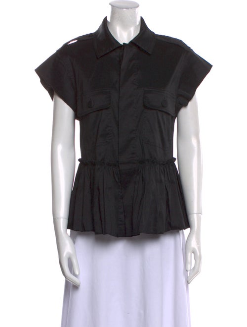 Harvey Faircloth Short Sleeve Button-Up Top