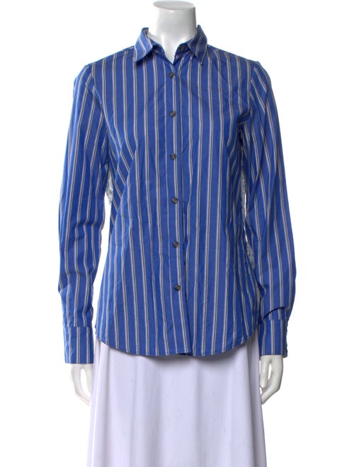 Harvey Faircloth Striped Long Sleeve Button-Up Top