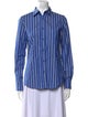 Harvey Faircloth Striped Long Sleeve Button-Up Top
