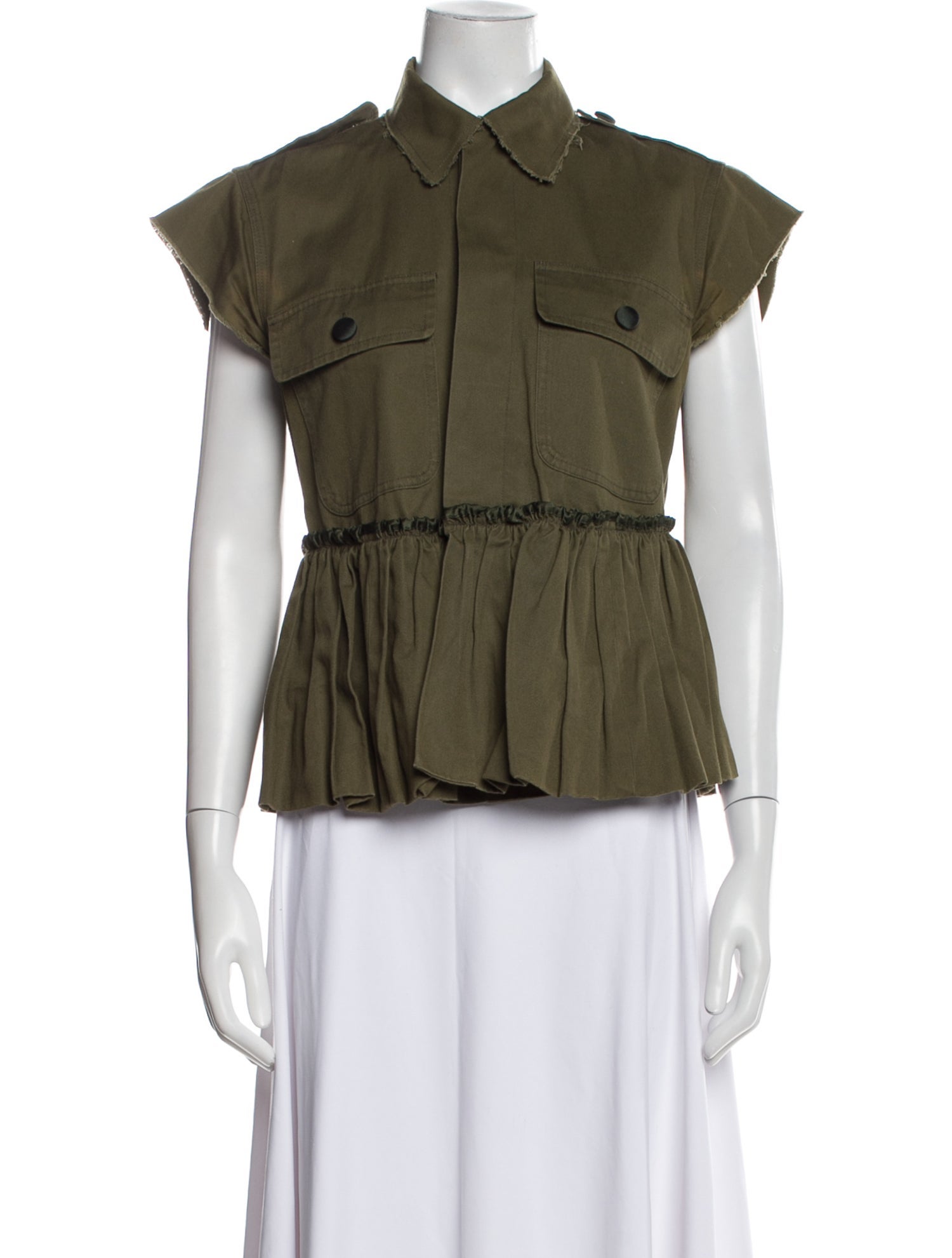 Harvey Faircloth Short Sleeve Button-Up Top