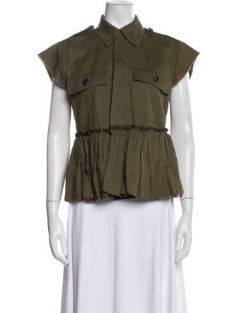 Harvey Faircloth Short Sleeve Button-Up Top