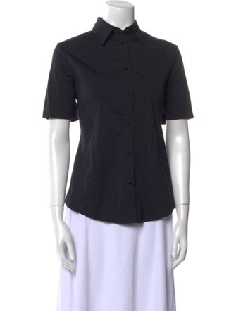 Harvey Faircloth Short Sleeve Button-Up Top