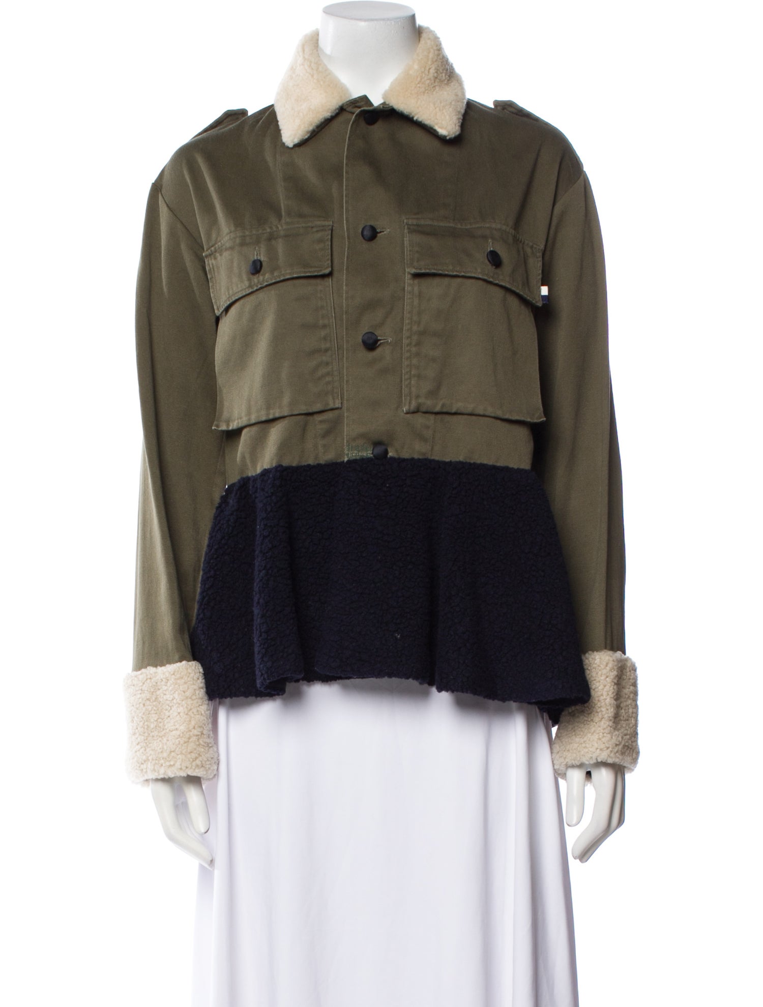 Harvey Faircloth Colorblock Pattern Fur Jacket