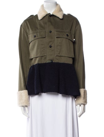 Harvey Faircloth Colorblock Pattern Fur Jacket