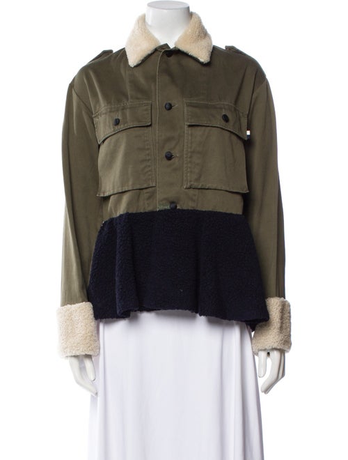 Harvey Faircloth Colorblock Pattern Fur Jacket