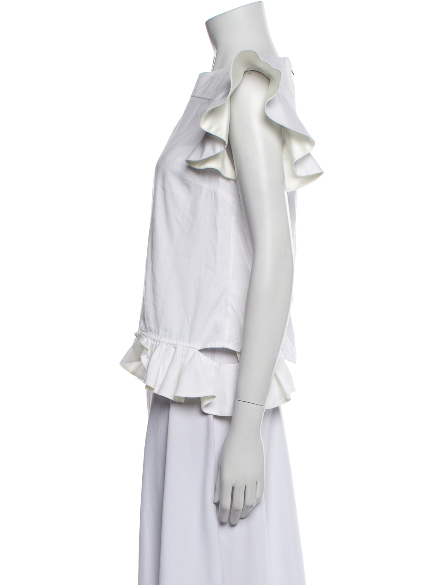 Harvey Faircloth Bateau Neckline Short Sleeve Crop Top