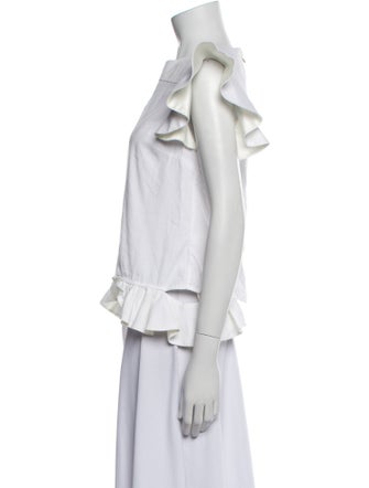 Harvey Faircloth Bateau Neckline Short Sleeve Crop Top