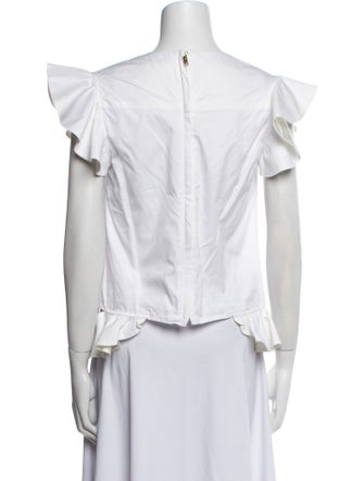 Harvey Faircloth Bateau Neckline Short Sleeve Crop Top