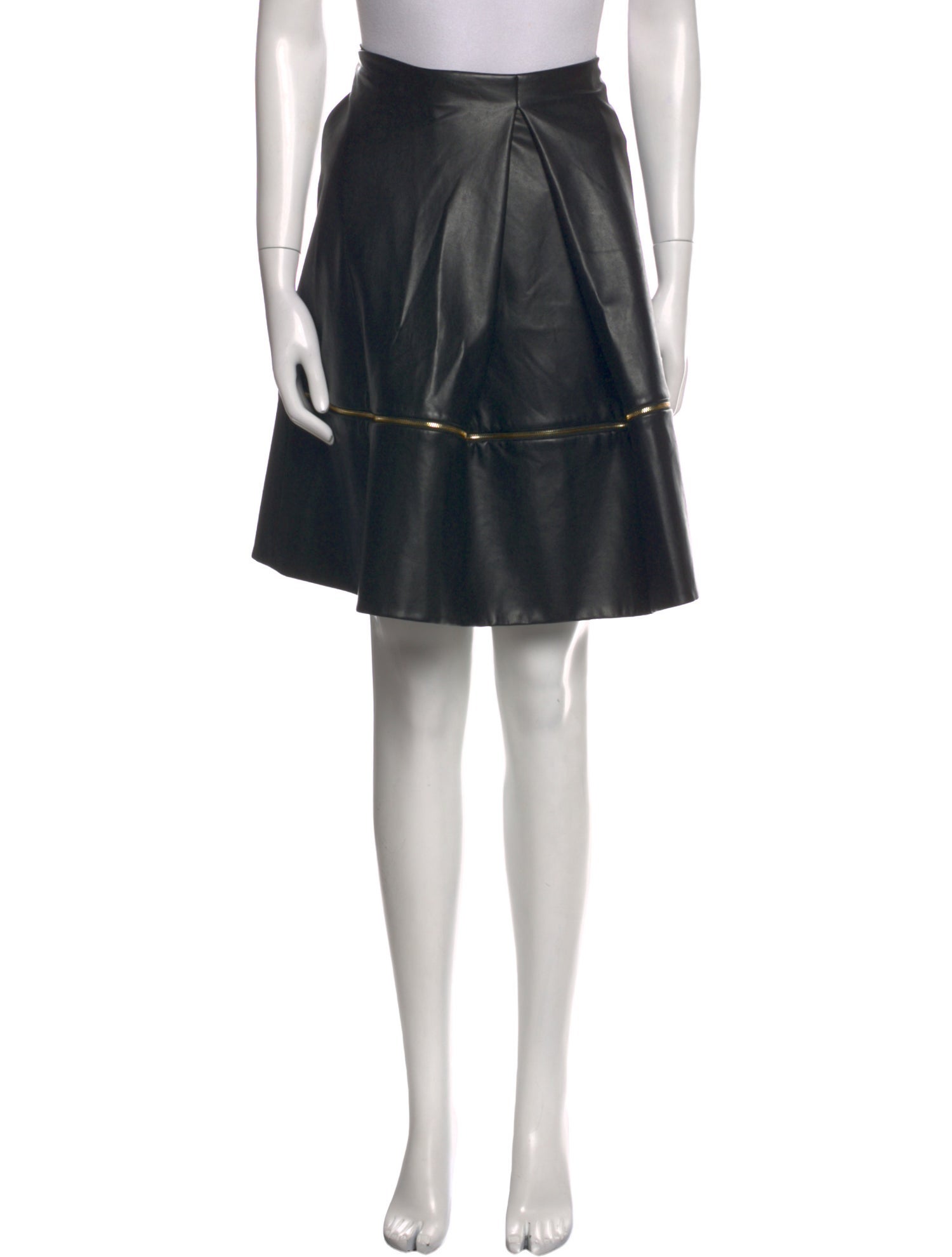 Harvey Faircloth Faux Leather Knee-Length Skirt