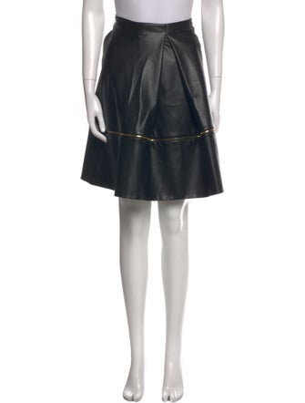 Harvey Faircloth Faux Leather Knee-Length Skirt