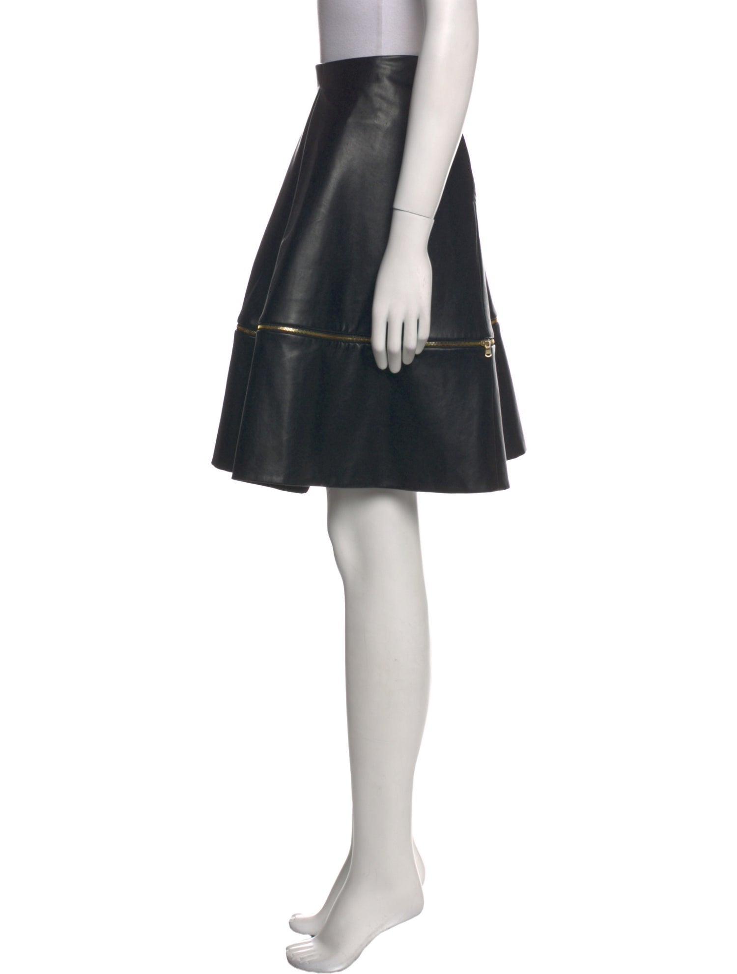 Harvey Faircloth Faux Leather Knee-Length Skirt