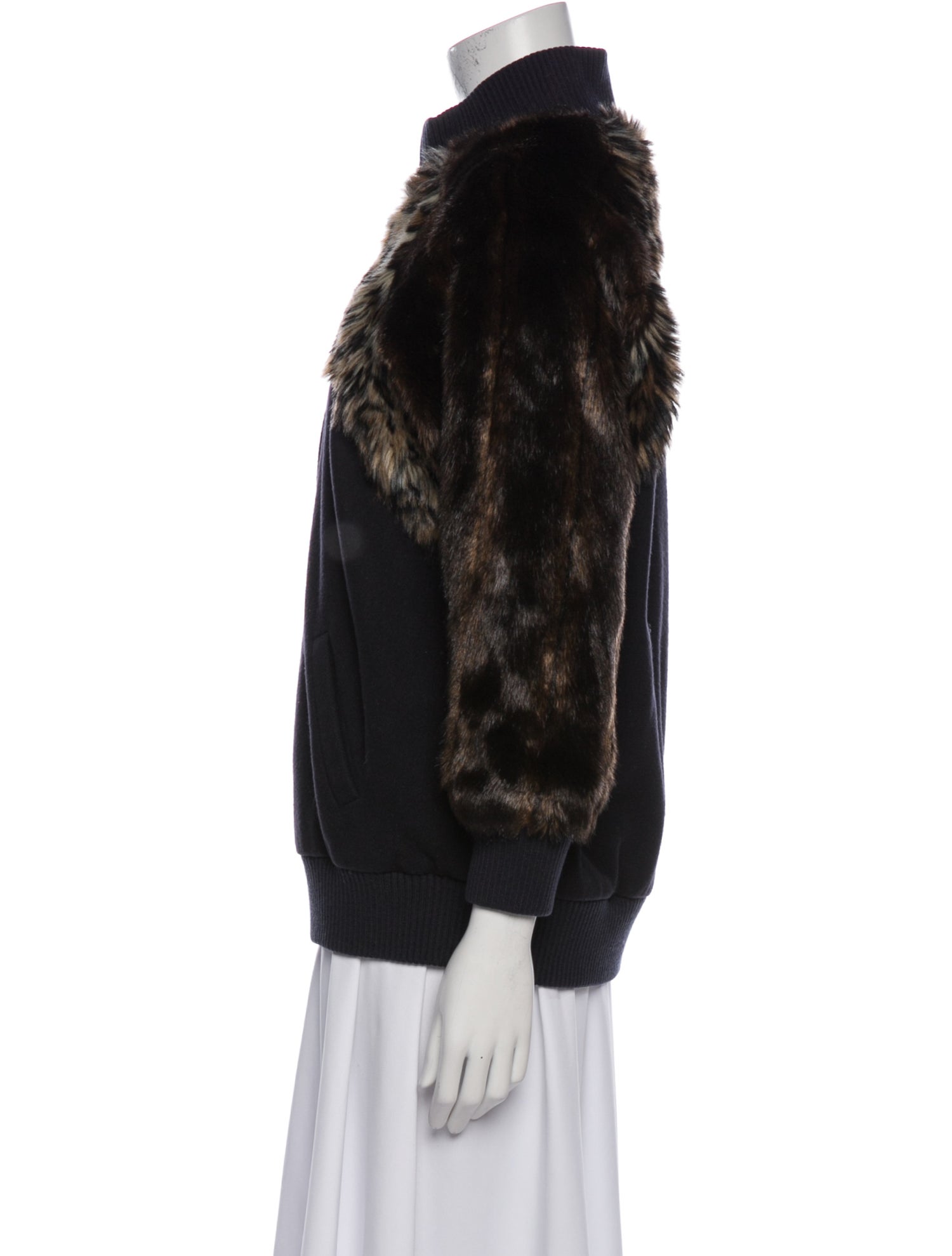 Harvey Faircloth Wool Faux Fur Jacket