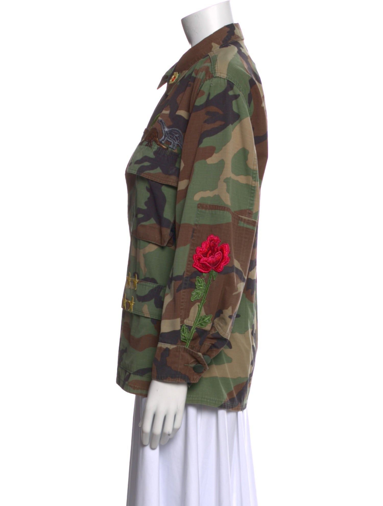 Harvey Faircloth Printed Long Sleeve Button-Up Top