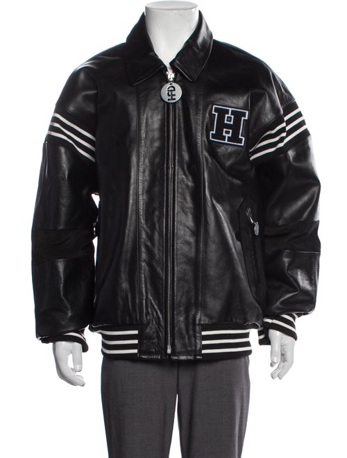 Honey Fucking Dijon Leather Graphic Print Moto Jacket