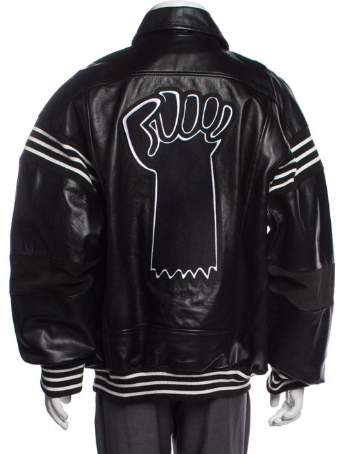 Honey Fucking Dijon Leather Graphic Print Moto Jacket