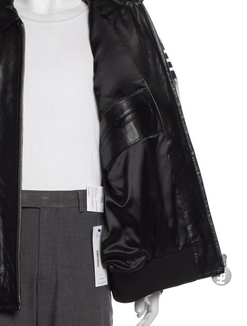 Honey Fucking Dijon Leather Graphic Print Moto Jacket