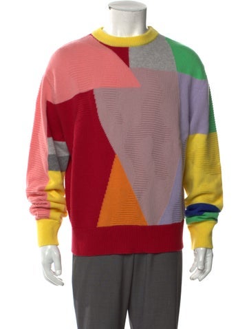 Honey Fucking Dijon Sweaters Wool Colorblock Pattern Cardigan M