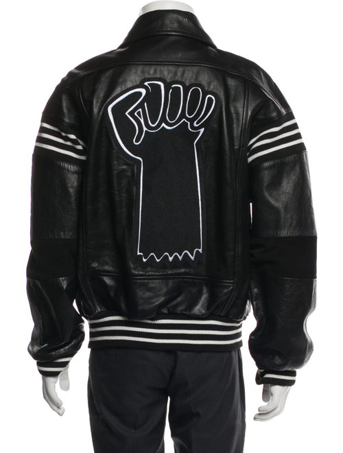 Honey Fucking Dijon Leather Graphic Print Varsity Jacket
