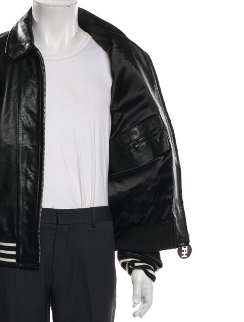 Honey Fucking Dijon Leather Graphic Print Varsity Jacket