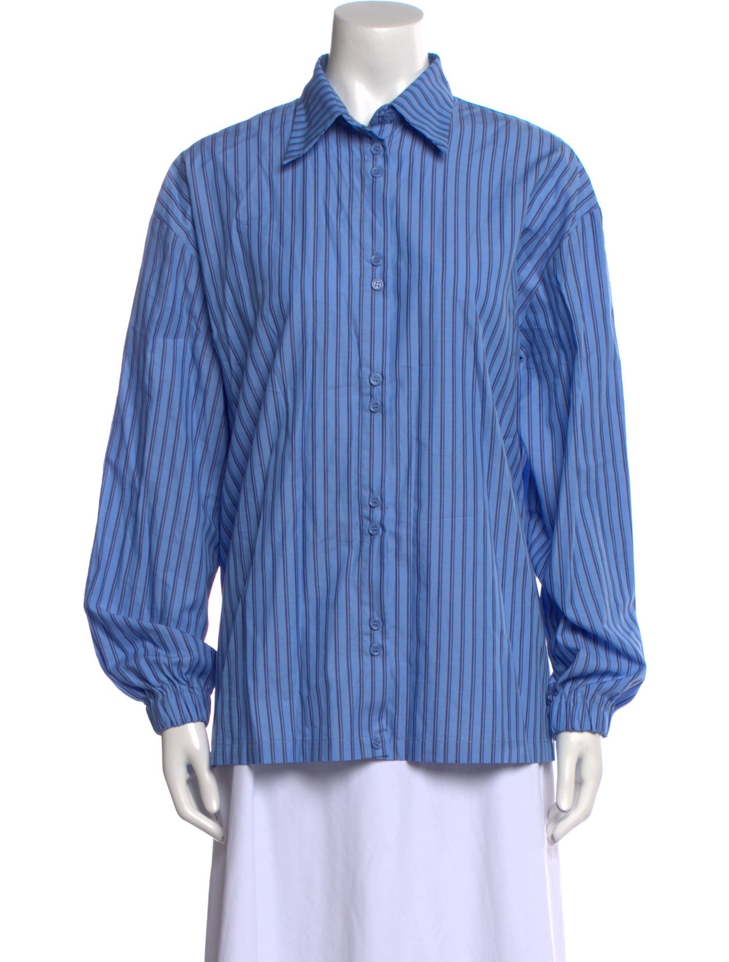 Hosbjerg Striped Long Sleeve Button-Up Top
