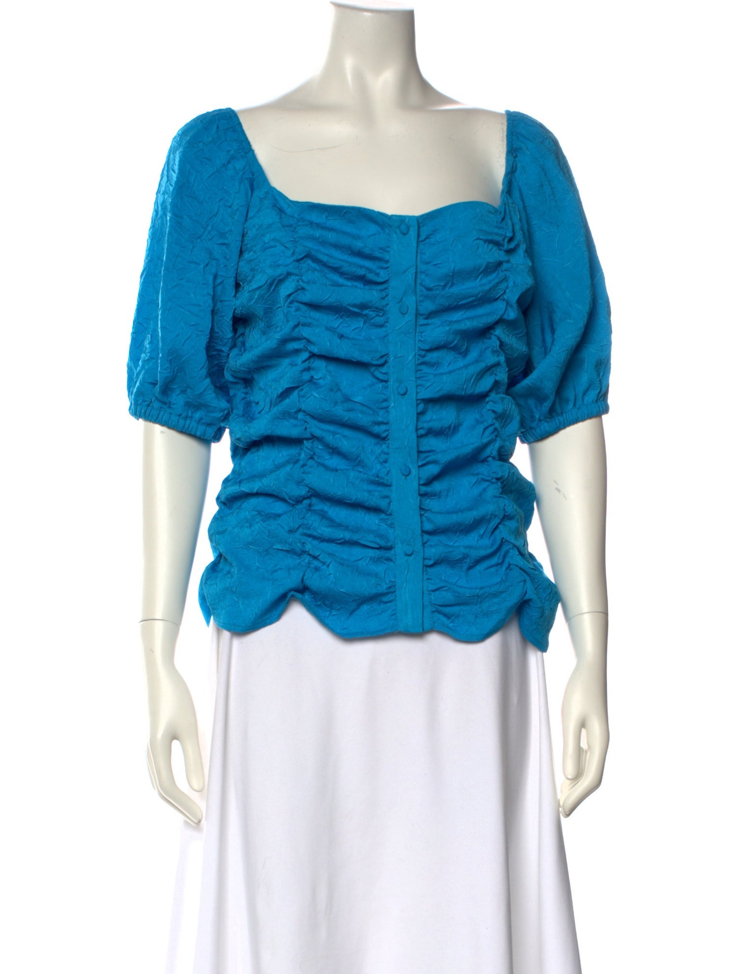 Hosbjerg Square Neckline Short Sleeve Blouse