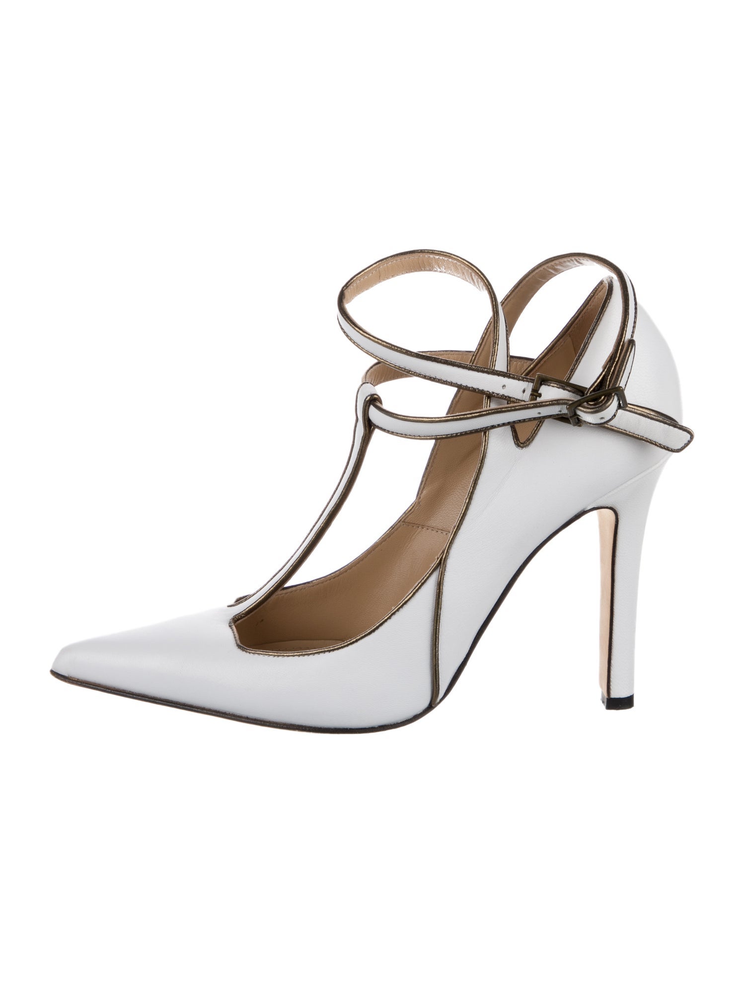Henri Lepore Dezert Leather T-Strap Pumps