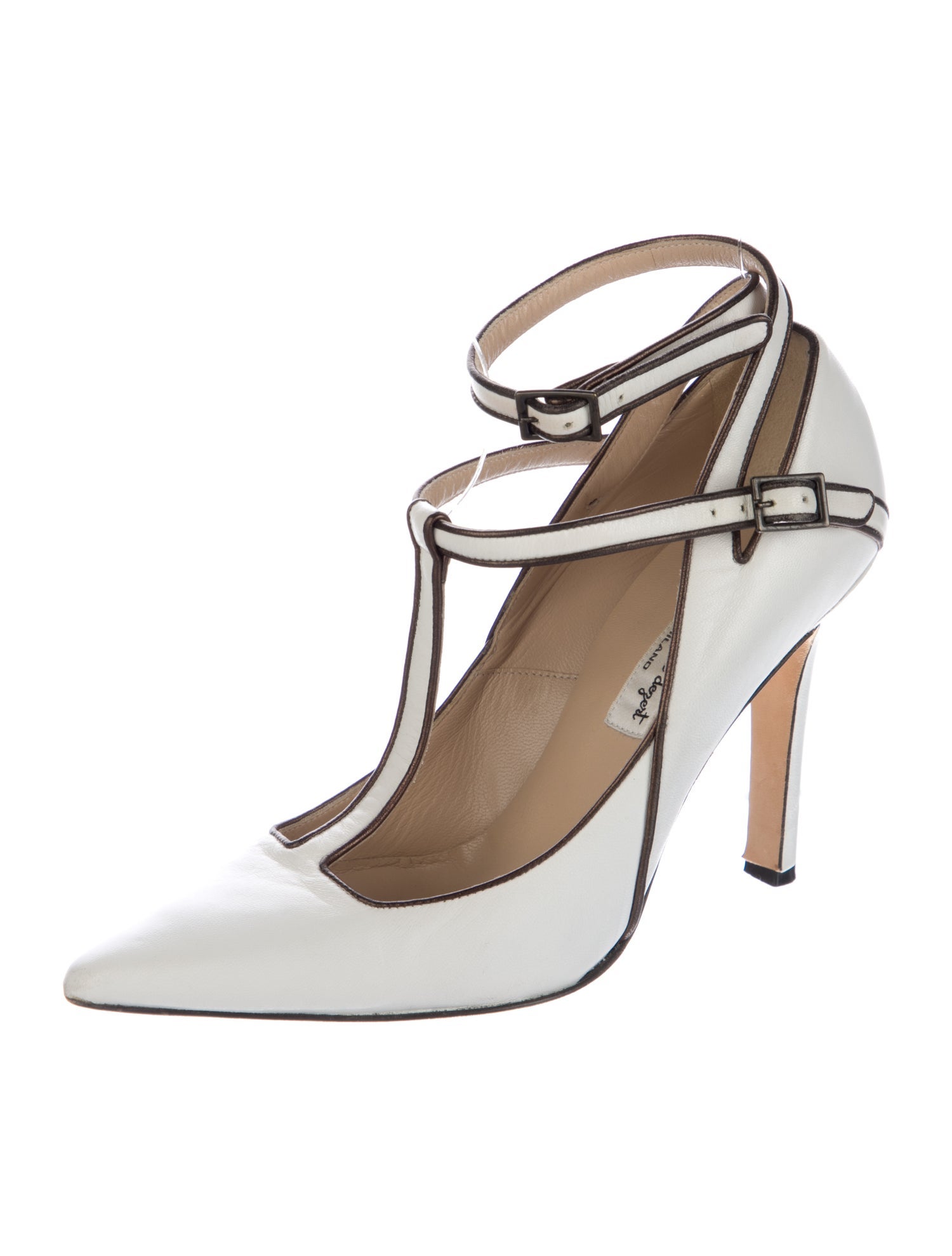 Henri Lepore Dezert Leather T-Strap Pumps