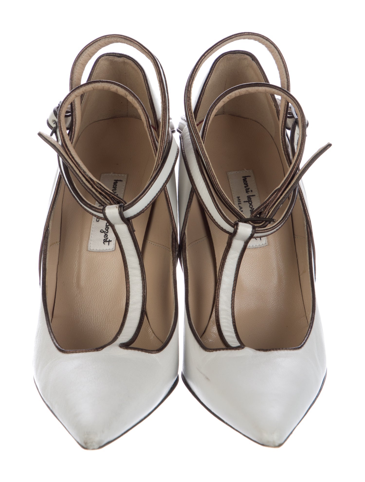 Henri Lepore Dezert Leather T-Strap Pumps