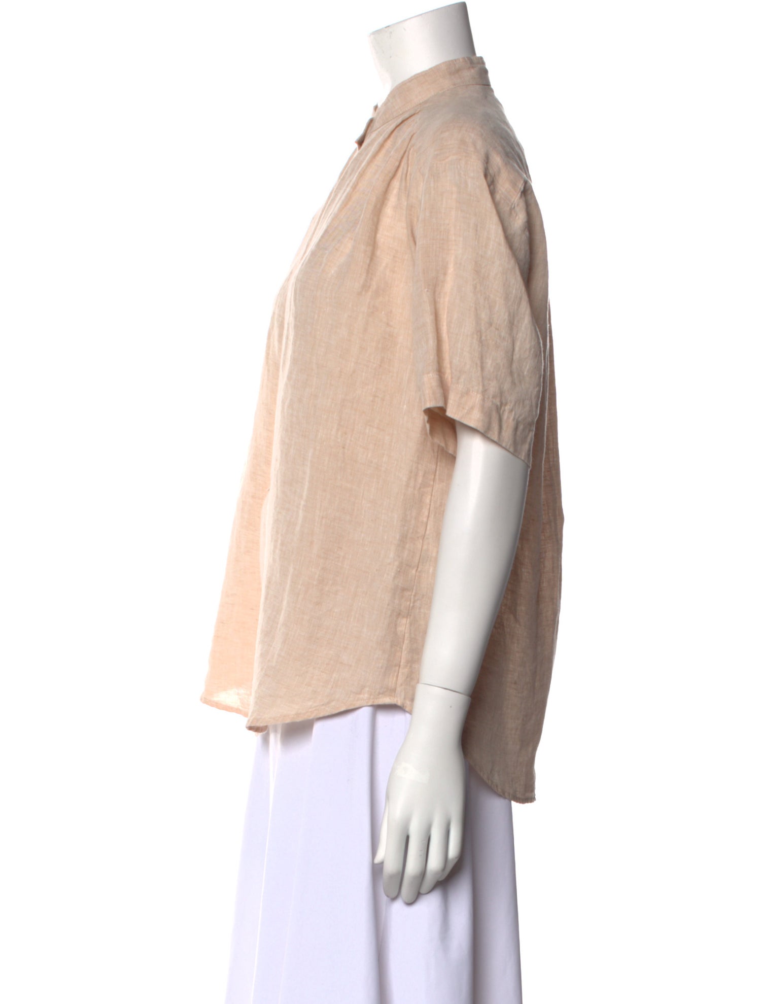 Hartford Linen Mock Neck Button-Up Top w/ Tags