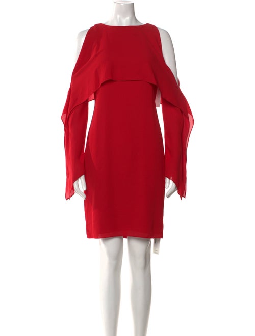 H by Halston Bateau Neckline Mini Dress