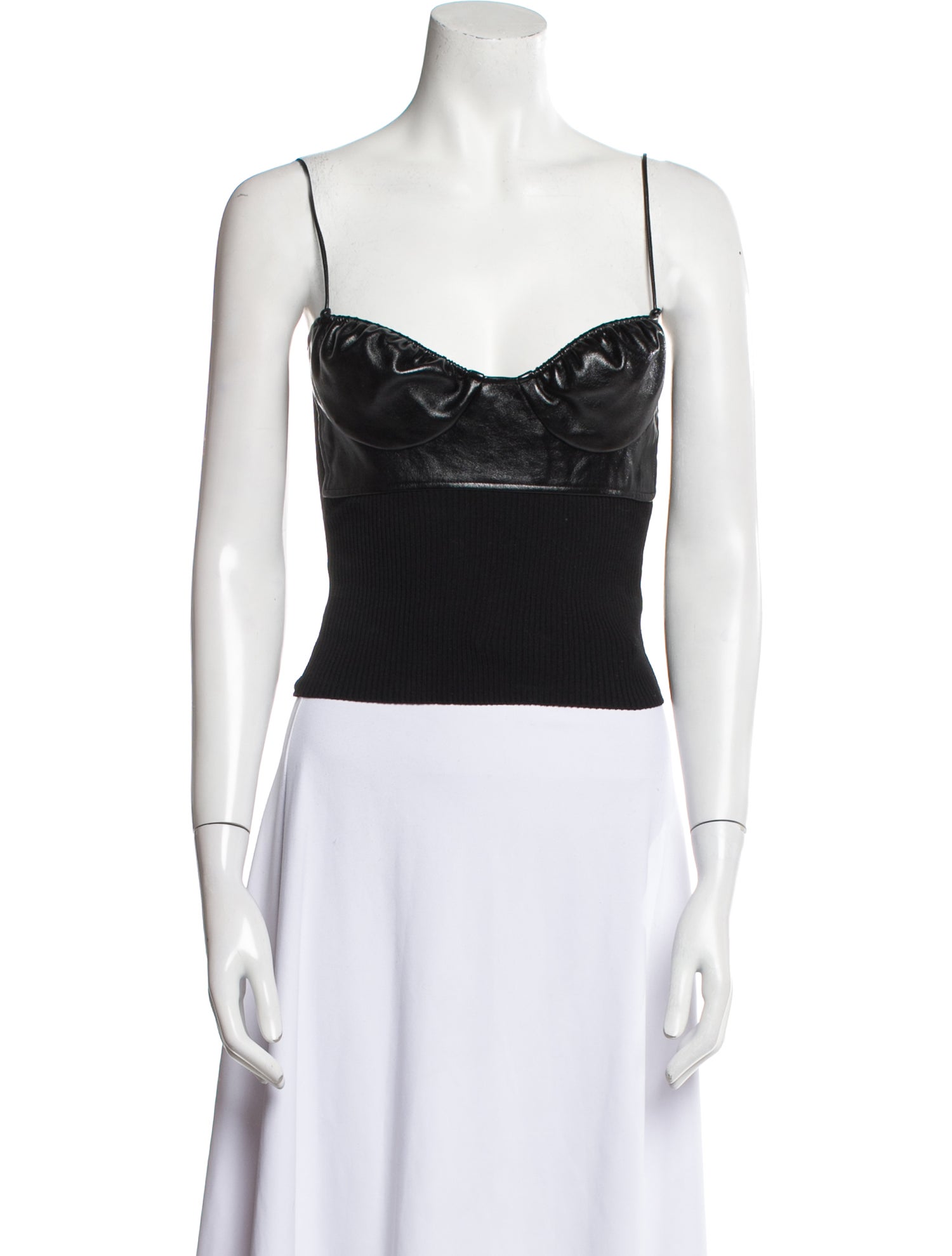 Hanwen Square Neckline Sleeveless Crop Top