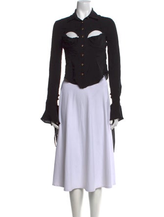 Hanwen Silk Long Sleeve Crop Top