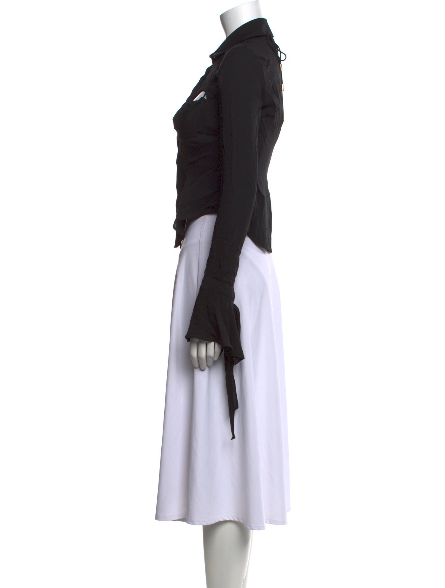 Hanwen Silk Long Sleeve Crop Top