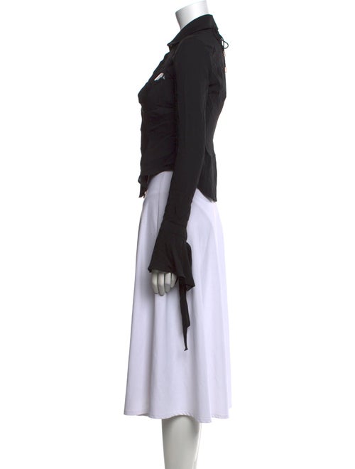 Hanwen Silk Long Sleeve Crop Top