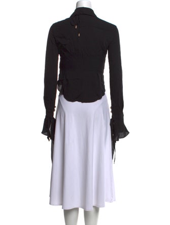 Hanwen Silk Long Sleeve Crop Top