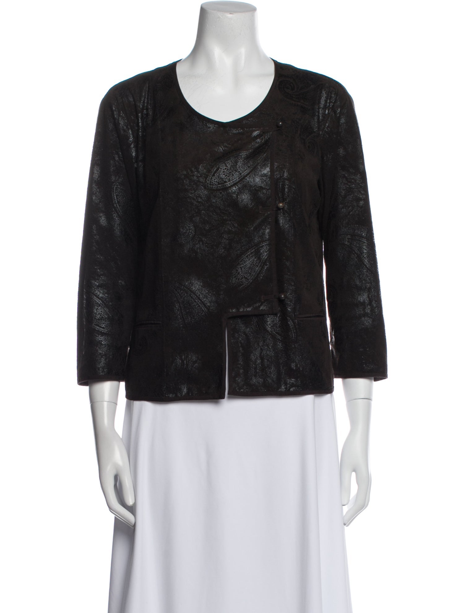 Heart HaaT by Issey Miyake Linen Floral Print Evening Jacket